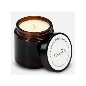 Natural orange hemp candle, cinnamon tree 90 g India Cosmetics