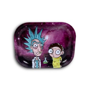 Metal tray for twisting joint/ cigarette Ricky & Morty II