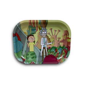 Metal tray for twisting joint/ cigarette Ricky & Morty III